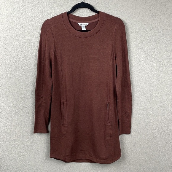 Athleta Balance Dress Chocolate Brown Soft Modal Athleisure Comfy Sz S - Picture 5 of 15